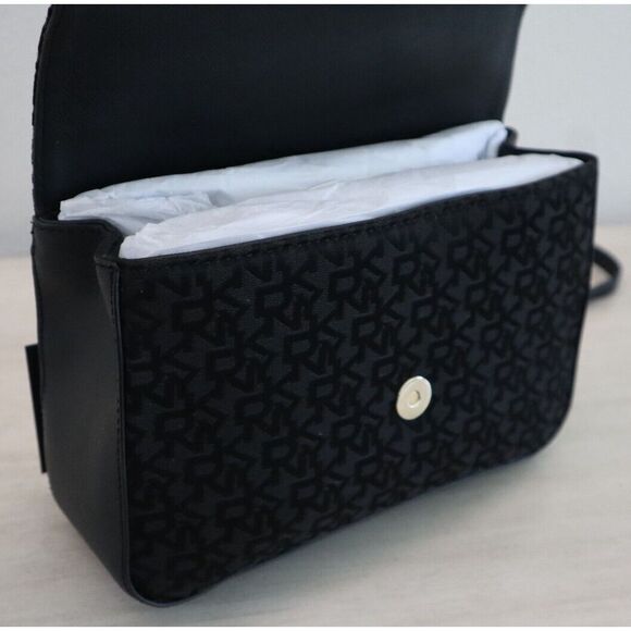 DKNY R313FE83 Women's Black Cleo Jacquard Print Chain Strap Shoulder Bag - Picture 3 of 16